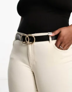 Design Curve Bevelled Double Circle Waist And Hip Belt In Metal Work