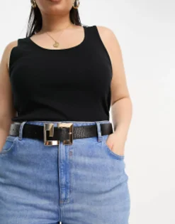 Design Curve Croc Spiral Logo Belt In