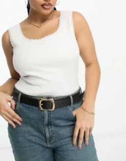 Design Curve Wavy Buckle Belt In