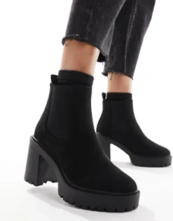 Design Elma Heeled Chunky Chelsea Boots In