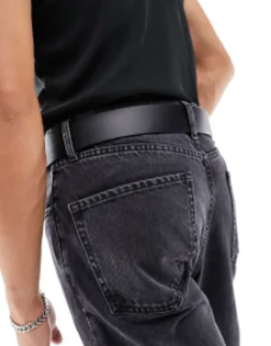 Design Faux Leather Belt With Western Statement Buckle In