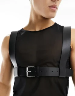 Design Faux Leather Body Harness In