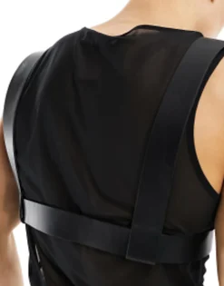 Design Faux Leather Body Harness In