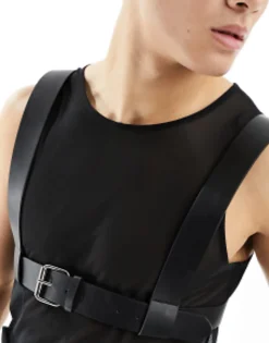 Design Faux Leather Body Harness In