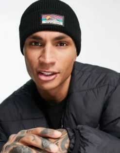 Design Fisherman Ribbed Beanie With Rubber Logo In
