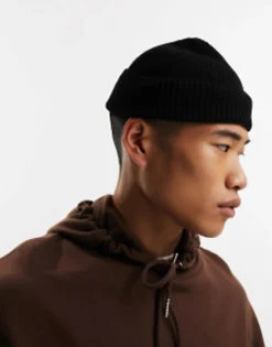 Design Fisherman Ribbed Beanie In