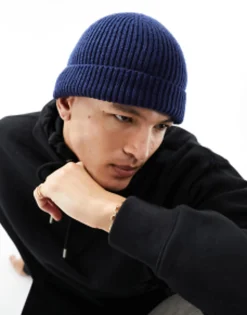 Design Fisherman Ribbed Beanie In