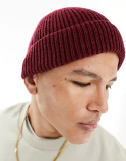 Design Fisherman Ribbed Beanie In
