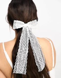 Design Hairband With Lace Bow Detail In