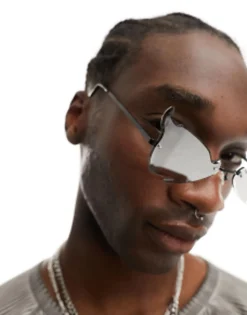 Design Halloween Fashion Rimless Glasses With Skeleton Details In Black