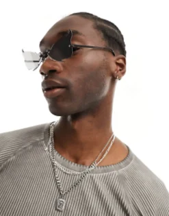 Design Halloween Fashion Rimless Glasses With Skeleton Details In Black