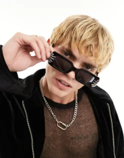 Design Halloween Fashion Glasses With Skeleton Hand Detail In