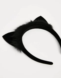 Design Halloween Headband With Cat Ears With Faux Fur In