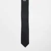 Design Halloween Slim Tie With Skull Embroidery In
