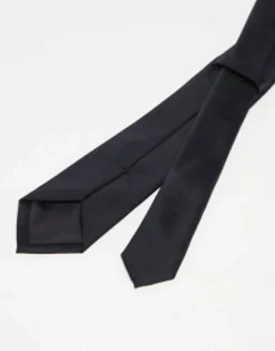 Design Halloween Slim Tie With Skull Embroidery In