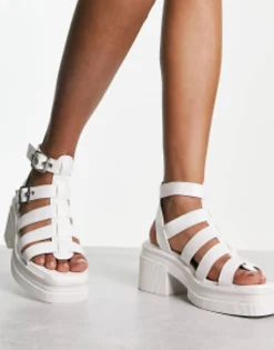 Design Highway Chunky Mid Heeled Sandals In