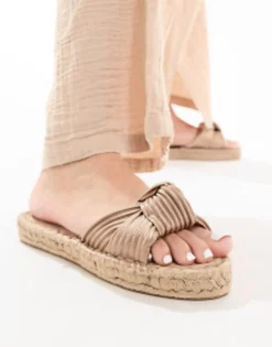 Design Jade Knotted Espadrille Mules In