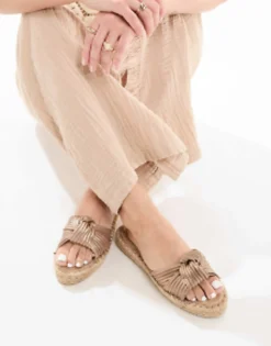 Design Jade Knotted Espadrille Mules In