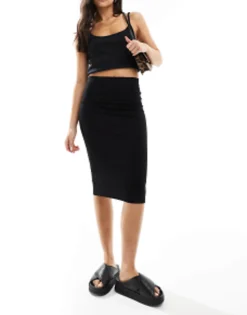 Design Jersey Pencil Midi Skirt In