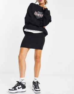 Design Jersey Pencil Mini Skirt In