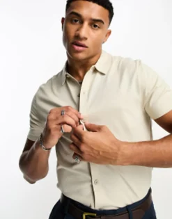 Design Jersey Shirt In Beige