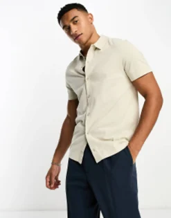 Design Jersey Shirt In Beige