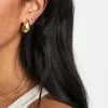 Design 14K Plated Earrings With Molten Stud Design