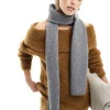 Design Knit Scarf In Wool Mix In Grey