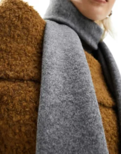Design Knit Scarf In Wool Mix In Grey