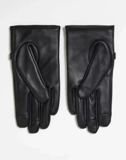 Design Leather Gloves With Gold Hardware In