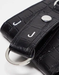 Design Leather Keyring And Wallet Set With J Initial