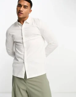 Design Long Sleeve Jersey Shirt In Cream
