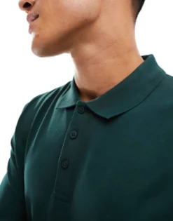 Design Long Sleeve Smart Pique Polo In Green