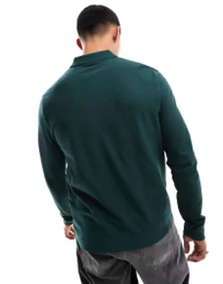 Design Long Sleeve Smart Pique Polo In Green