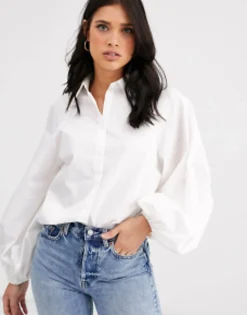 Design Long Volume Sleeve Shirt In Cotton In