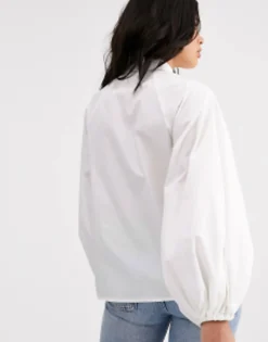 Design Long Volume Sleeve Shirt In Cotton In
