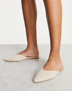Design Luna Pointed Ballet Mules In