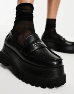 Design Maverick Super Chunky Metal Trim Loafer In