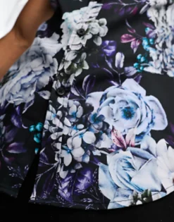 Design 'Michael' Stretch Skinny Shirt In And Purple Floral Print