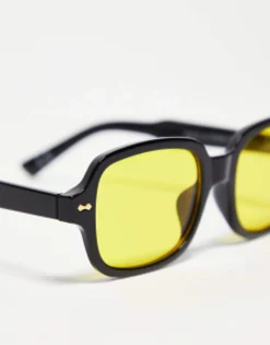 Design Mid Square Sunglasses In With Yellow Lens