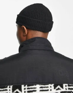 Design Mini Fisherman Ribbed Beanie In Waffle Knit