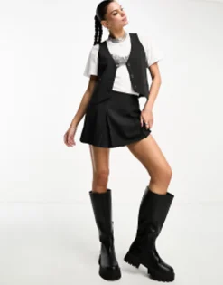 Design Mix & Match Co-Ord In Black Pinstripe