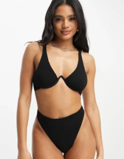 Design Mix And Match Crinkle Monowire Bikini Top In