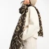 Design Monogram Jacquard Print Blanket Scarf In