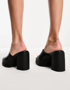 Design Nevada Chunky Platform High Heeled Mules In