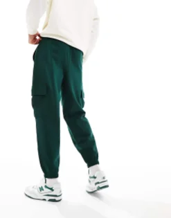 Design Oversized Joggers With Cargo Pockets In Dark Green