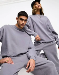Design Oversized Mix & Match In Washed Charcoal With Embroidery