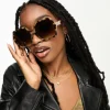Design Oversized 70S Sunglasses In Milky Tort