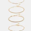 Design Pack Of 4 Fine Chain Bracelets In Tone