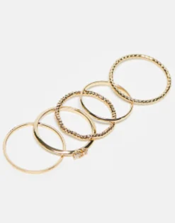 Design Pack Of 12 Rings With Twist Details And Engraved Designs In Tone